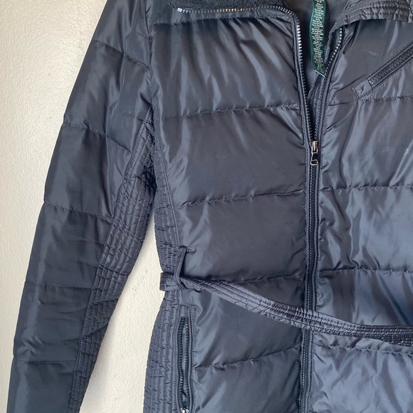 Lauren Ralph Lauren 100% Goose-down Black Belted Duvet Puffer Coat - Picture 3 of 7